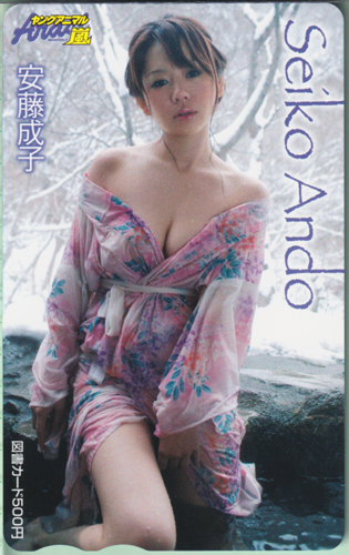 安藤成子 ヤングアニマル嵐 図書カード