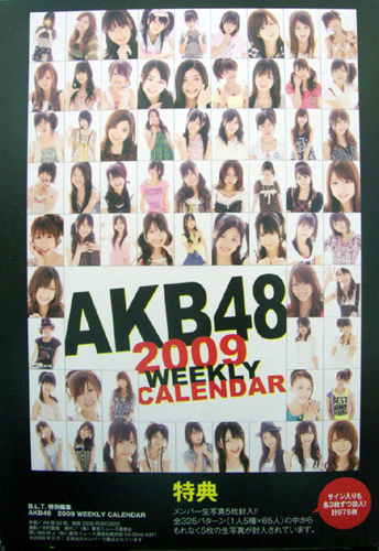 AKB48 2009年カレンダー 「B.L.T.特別編集 AKB48 2009 WEEKLY CALENDAR」 カレンダー