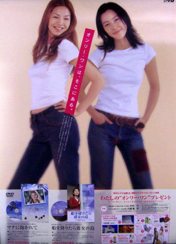 川原亜矢子, 木村佳乃 DVD「マナに抱かれて/船を降りたら彼女の島」 ポスター
